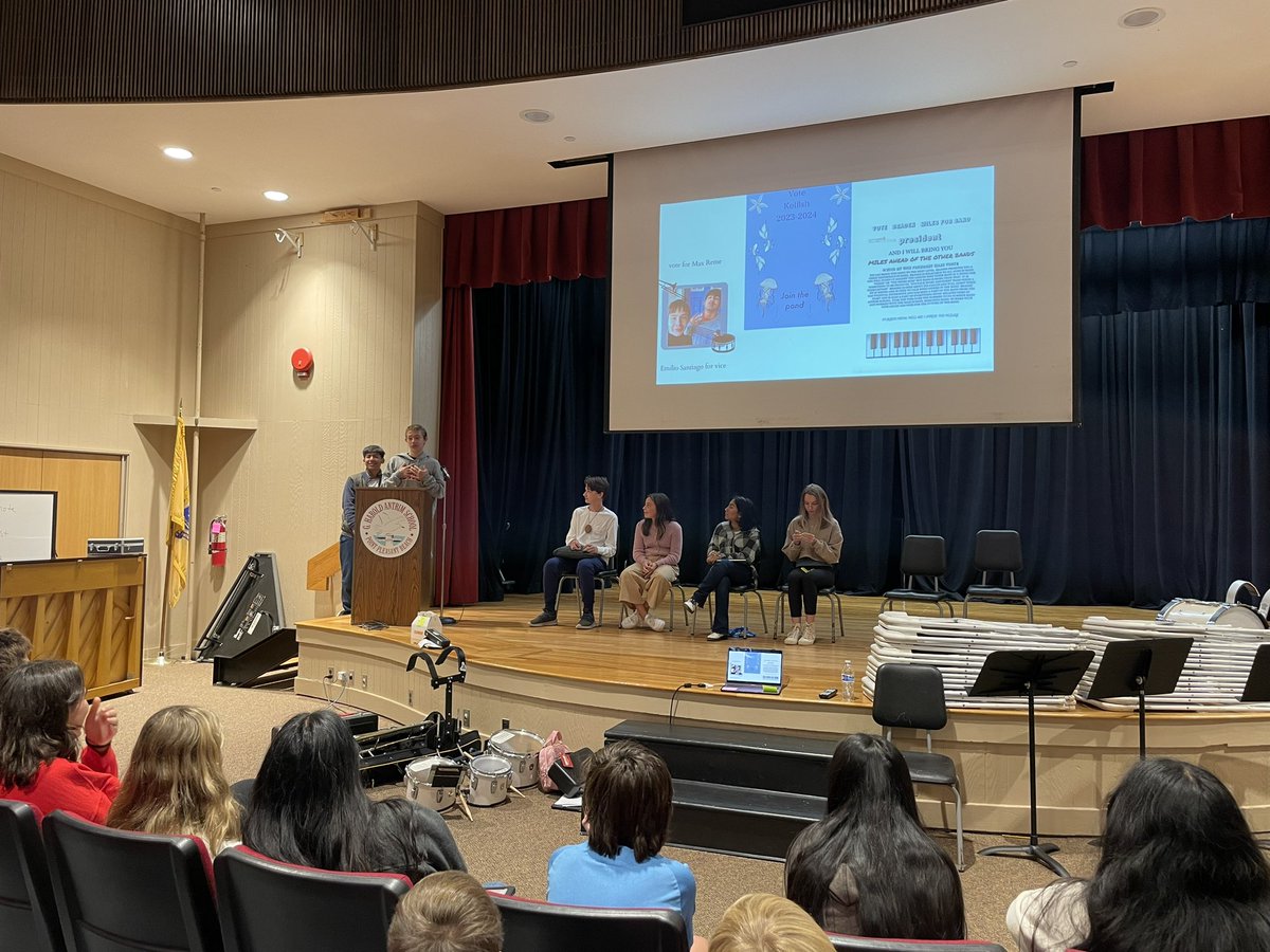 We held our Senior Band Presidential election today! President and VP gave speeches &amp; answered questions from constituents. Proud of all the candidates for putting themselves out there! #musicmatters #beachband  <a href="/AntrimSchool/">Tara Weber</a> <a href="/ptbeachsuper/">Will Smith</a> <a href="/StecchiniM/">Michelle M. Stecchini</a>