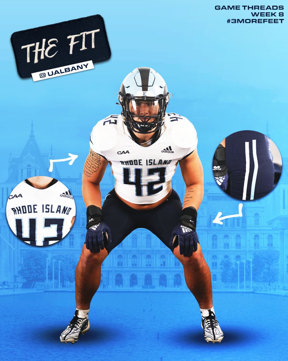 White on navy to take on the Danes in Albany 🏈⚓️🐏
#3MoreFeet #GoRhody