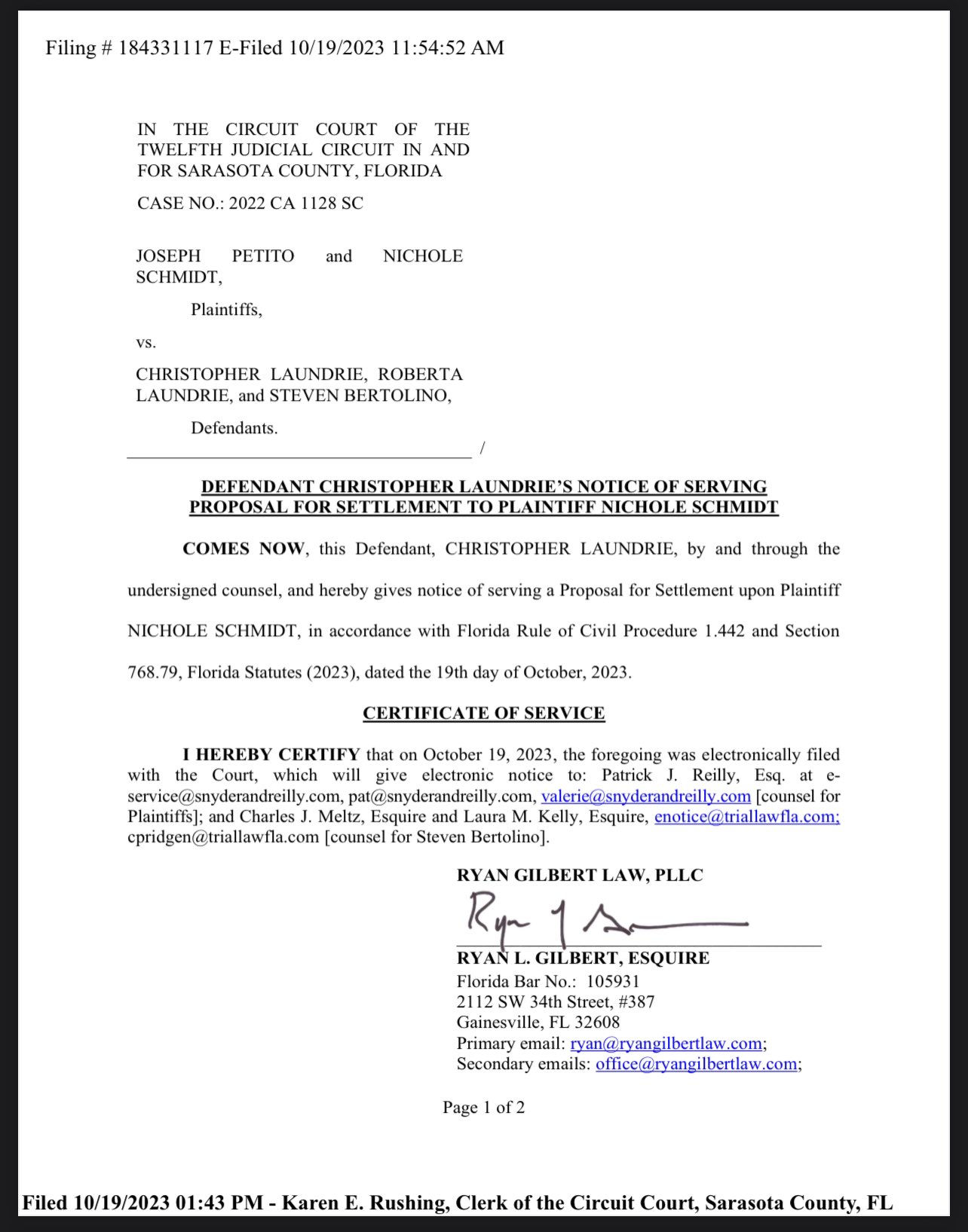 JB Biunno #HeyJB on X: &ldquo;JUST IN: The Laundries have filed a 