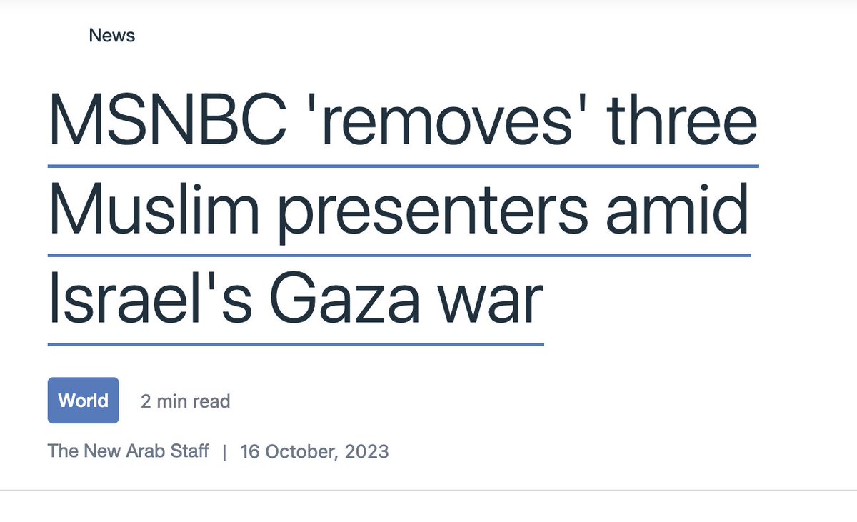 The BBC has suspended 6 journalists for pro-Palestine posts. 

MNSBC removed 3 Muslim anchors from the airwaves.

Axel Springer has informed staff to downplay Palestinian deaths. 

As Palestinians lose their lives, Western media loses the last shreds of its credibility.
