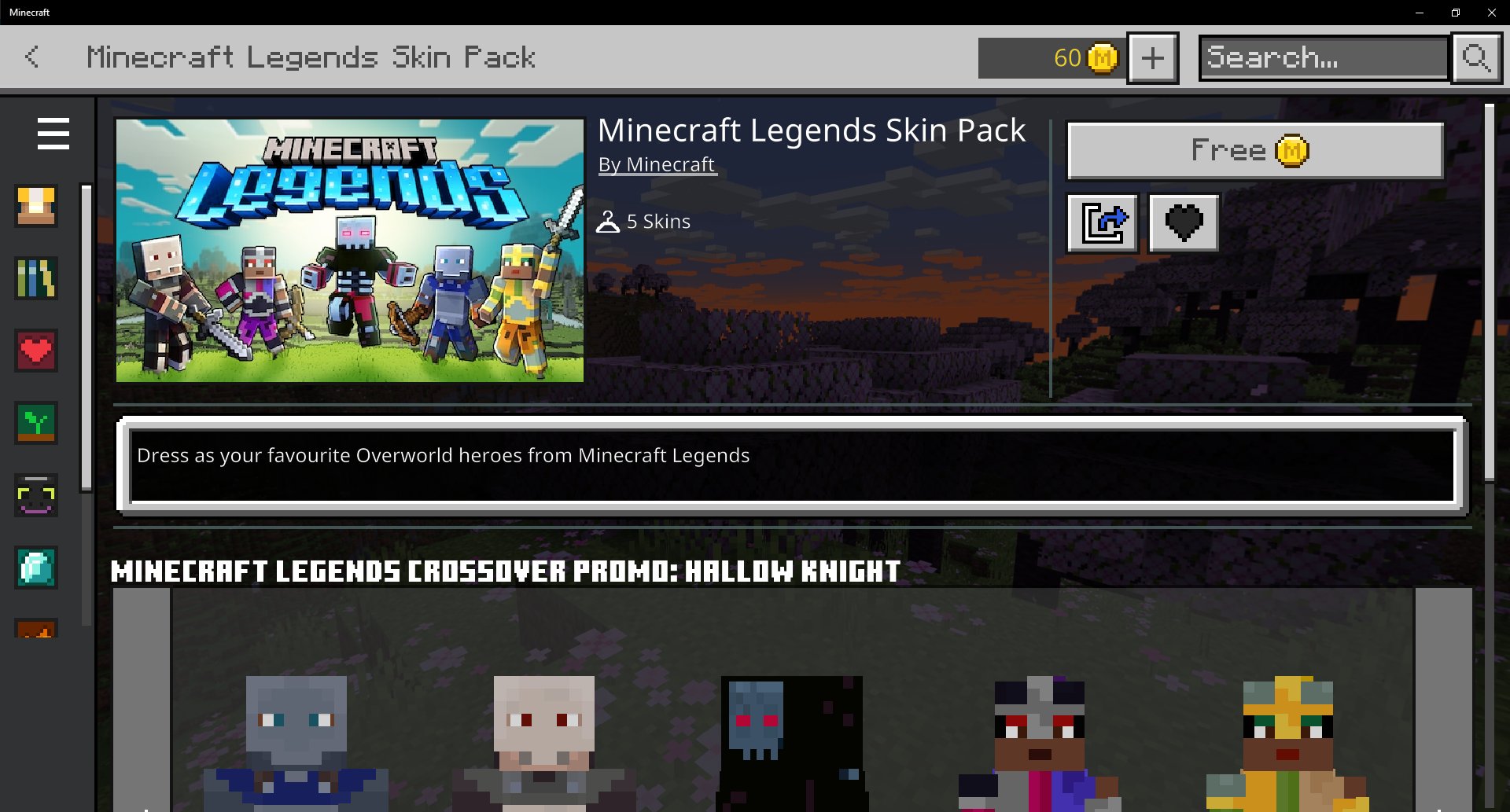 Minecraft Legends Bedrock Edition- Official Skinpack