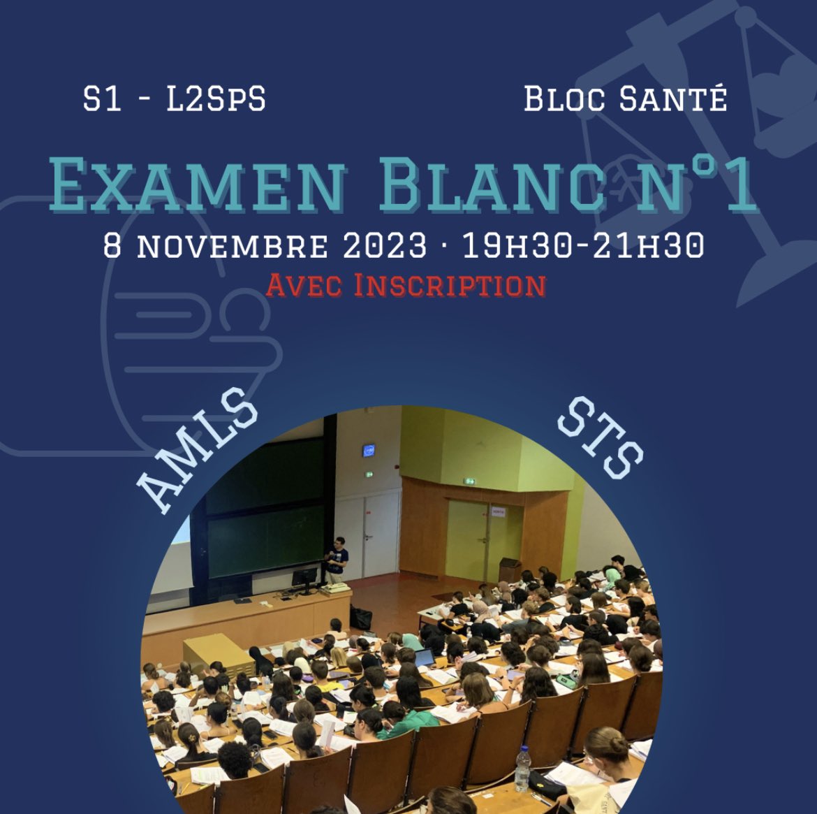 TutoStrasbourg's tweet photo. [L2 - INSCRIPTION A L’EXAMEN BLANC N°1]

 Voici le lien d’inscription pour le 1er examen blanc de L2 : [https://t.co/92bzj7FLtL]

👉 L’examen blanc se déroulera le 8 novembre de 19h30 à 21h30 à la faculté de Médecine, Maieutique et Sciences de la Santé ! https://t.co/Py1Vk18iwE
