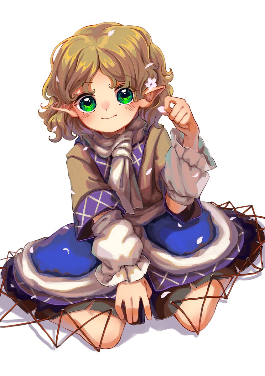 mizuhashi parsee 1girl solo pointy ears green eyes blonde hair white scarf scarf  illustration images
