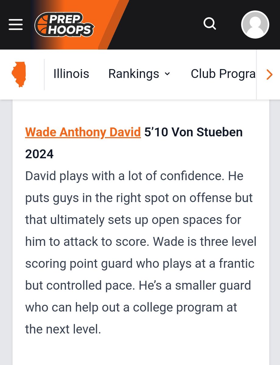 Marvin Williams (@marvinw80261365) on Twitter photo "Congratulations to Von Steuben Boys Basketball Program's very own 5'10, Sr, G., Wade Anthony David. Looking forward to seeing you achieve big goals this coming season."
#VonMentality #VonBasketball #VonStrong <a href="/von_athletics/">Von Athletics</a> <a href="/VonSteubenMSC/">Von Steuben MSC</a> @Gibbs_Dan <a href="/ILLHoopsScoops/">ILLHoopsScoops</a> "Congratulations to Von Steuben Boys Basketball Program's very own 5'10, Sr, G., Wade Anthony David. Looking forward to seeing you achieve big goals this coming season."
#VonMentality #VonBasketball #VonStrong <a href="/von_athletics/">Von Athletics</a> <a href="/VonSteubenMSC/">Von Steuben MSC</a> @Gibbs_Dan <a href="/ILLHoopsScoops/">ILLHoopsScoops</a>