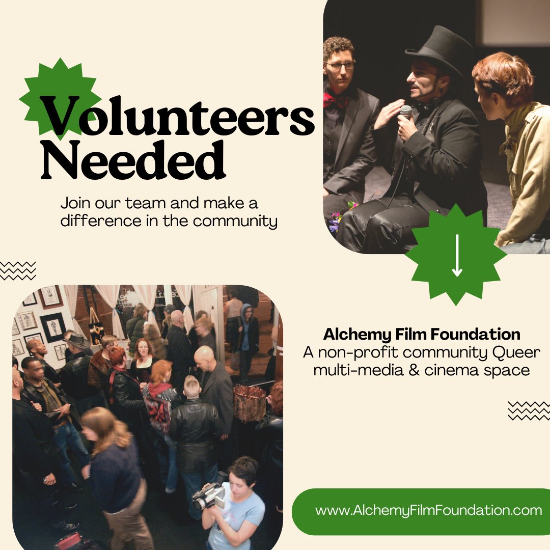 madisonyoung's tweet image. Alchemy Film Foundation is currently accepting applications for our team of volunteers at our organization.

To read more about the VOLUNTEER ROLES, click here: docs.google.com/document/d/1r9…
