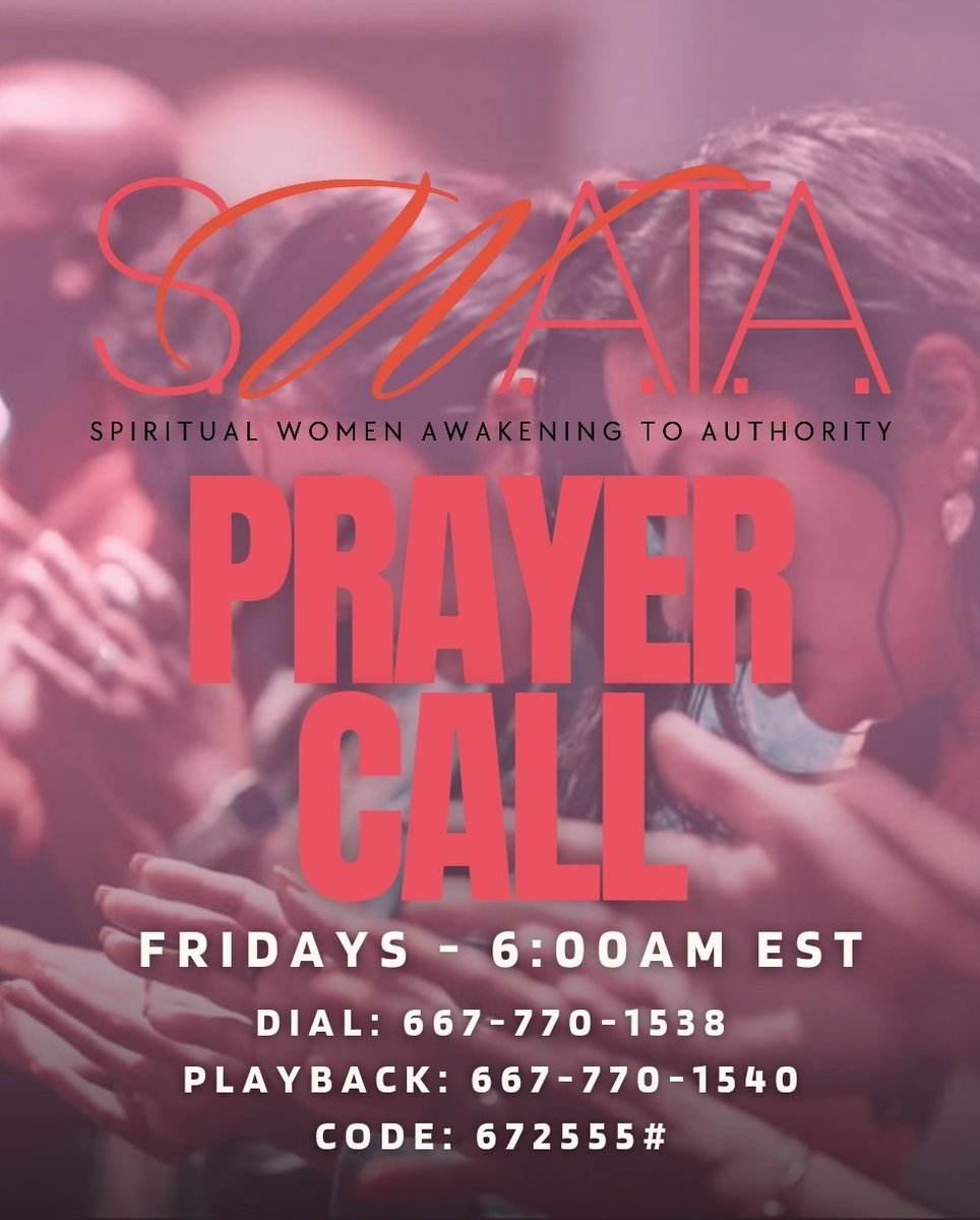 iamswata's tweet photo. Join us in the morning at 6am. Make sure you invite 3 sisters to join us! With 500 women praying together will have septillion (1,000,000,000,000,000,000,000,000) demons fleeing! Whatever is bothering us won't bother us anymore!!! #SWATAprays
#PrayerWorks #PrayerIsBetterTogether https://t.co/Sg5D9laKwv