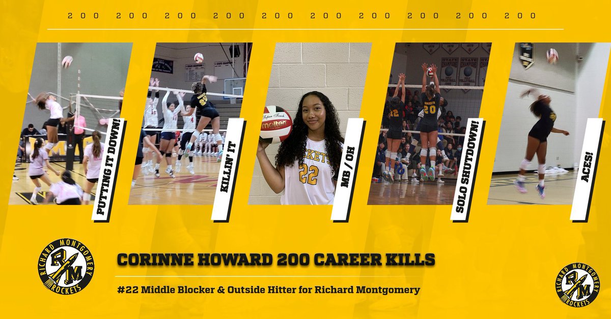 A big congratulations to junior, Corinne Howard #22, on surpassing her 200th career kill for the Rockets tonight against BCC!! 🚀🏐💪🏽 Way to go Corinne!! We are so proud of you!! @CorinneH22 @Rocket__Nation @RocketsSportsRM @RMHS_MainOffice @RMHS_principal @TheTideSports