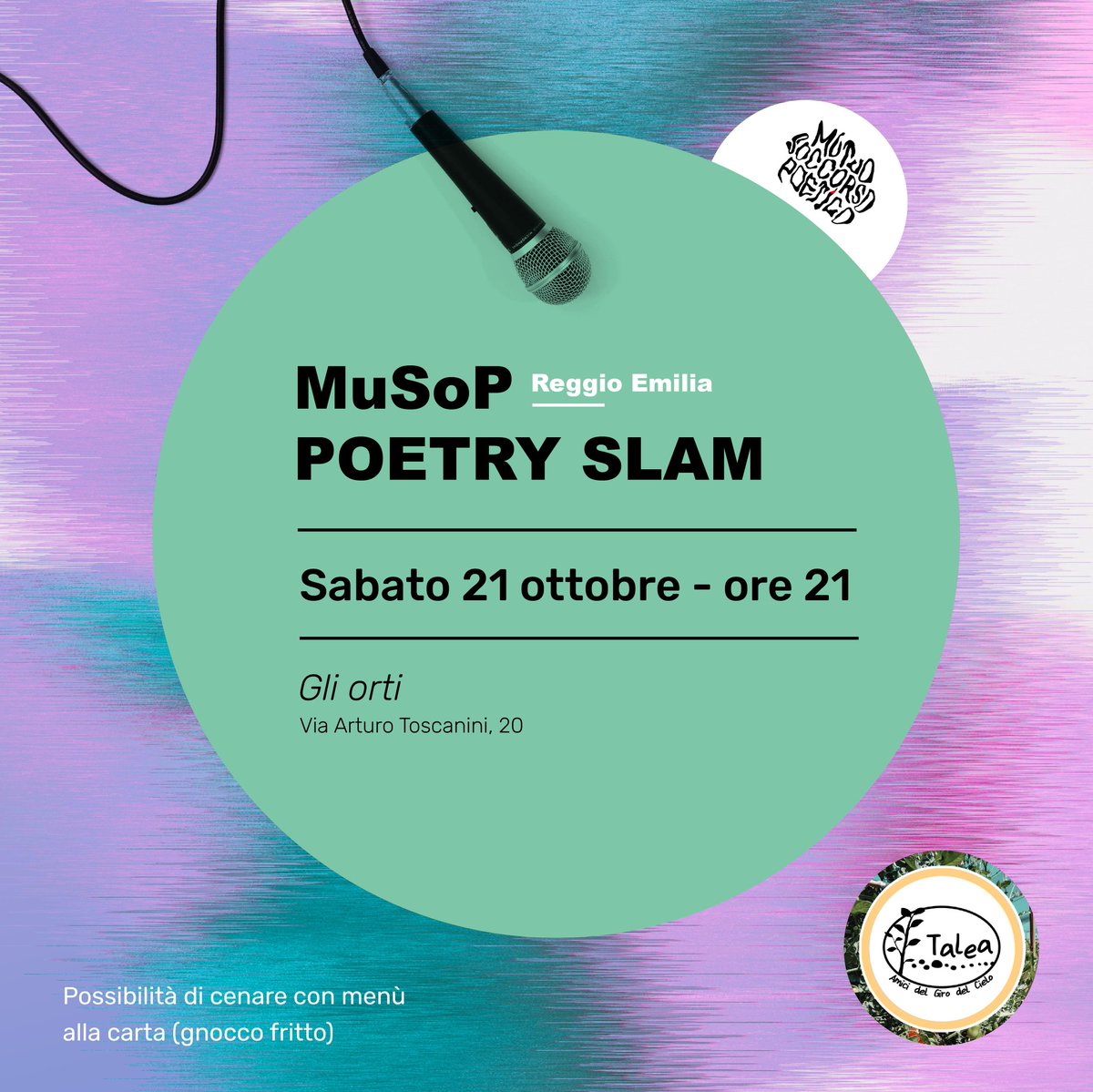 in_versamente's tweet photo. 💥 DOMANI SERA, SABATO 21, AGLI ORTI DI REGGIO EMILIA 💥

#PoetrySlam #poesiaitaliana #poet #Orti #ReggioEmilia #openmic #WritingCommmunity #writerscommunity #fun #goodvibes #sabato21ottobre #MutuoSoccorsoPoetico #TaleaGdC https://t.co/IVRHlyLTFO