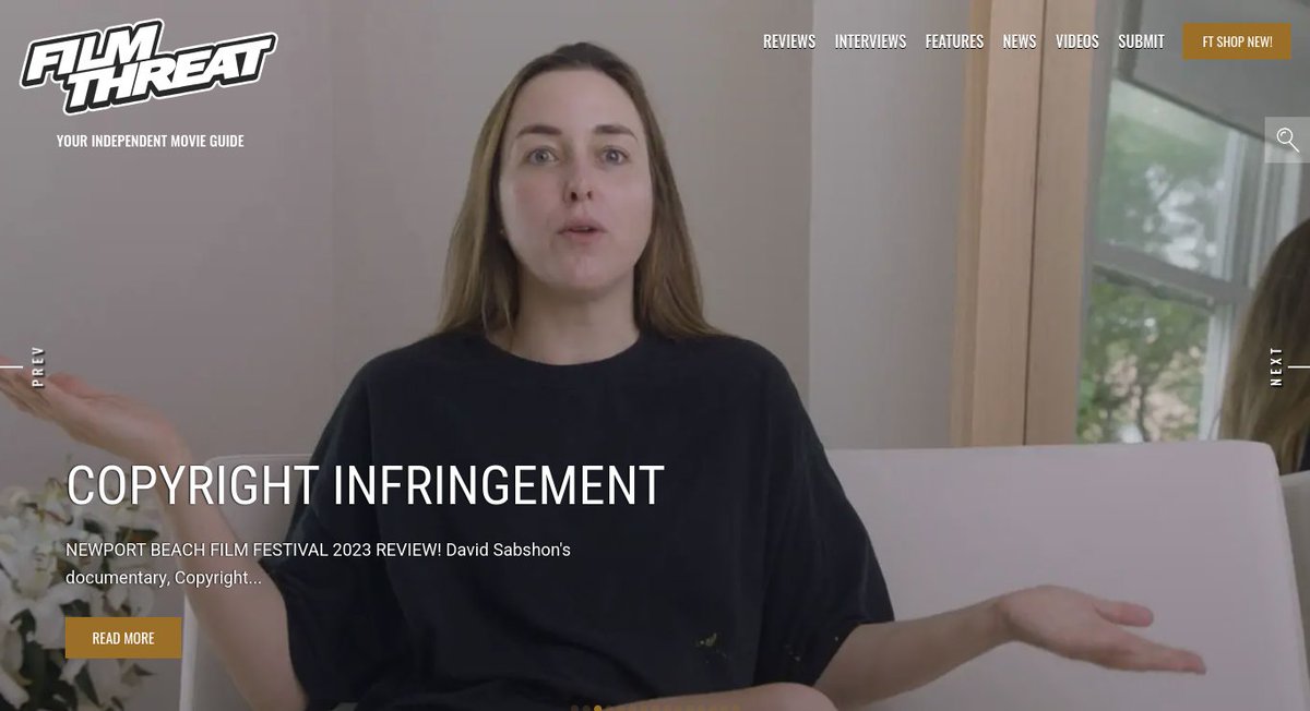 FilmThreat's tweet photo. "...made me a fan of CJ Henry and her revolutionary approach to the business of art." Alan Ng on the @nbff title Copyright Infringement.
https://t.co/ca4aG2cs23 #NBFF #FilmThreatNBFF #NBFF2023 https://t.co/7fz810YRHU