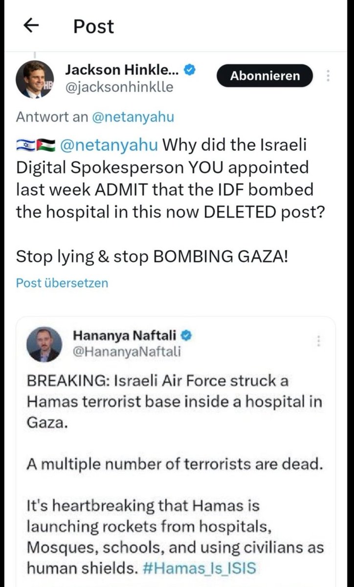 @IsraelinGermany Dann hat Hananya Naftali wohl gelogen und die Hamas hat neuerdings amerikanische Hochgeschwindigkeitsraketen mit dieser Sprengkraft⁉️ Hören Sie auf, für Netanjahu zu lügen‼️ Niemand glaubt Ihnen mehr.