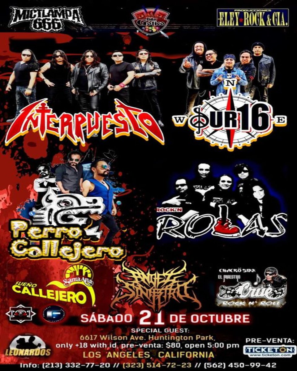 Sueño Callejero (@suenocallejero) on Twitter photo ¡ESTE SABADO NOCHE DE ROCK N ROLL!
PRESENTANDO NUEVAS ROLAS: SUEÑO CALLEJERO (<a href="/SuenoCallejero/">Sueño Callejero</a>)
#Interpuesto
#Sur16
#PerroCallejero
#RockNRolas
<a href="/SixxChacko/">Chacko Sixx</a>
#SueñoCallejero #RockUrbano #RockMexicano #RockNacional #Rock #RockDelBarrio #SantaAna #LosAngeles ¡ESTE SABADO NOCHE DE ROCK N ROLL!
PRESENTANDO NUEVAS ROLAS: SUEÑO CALLEJERO (<a href="/SuenoCallejero/">Sueño Callejero</a>)
#Interpuesto
#Sur16
#PerroCallejero
#RockNRolas
<a href="/SixxChacko/">Chacko Sixx</a>
#SueñoCallejero #RockUrbano #RockMexicano #RockNacional #Rock #RockDelBarrio #SantaAna #LosAngeles