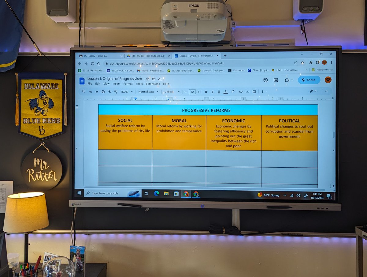 Today we saw some outstanding peer collaboration and information categorizing as we broke down the social, moral, economic and political reforms and reformers of the progressive movement. #USHistory #wearemiddnorth <a href="/Mrs_Krol/">KrolC</a> @Mr_KCullen