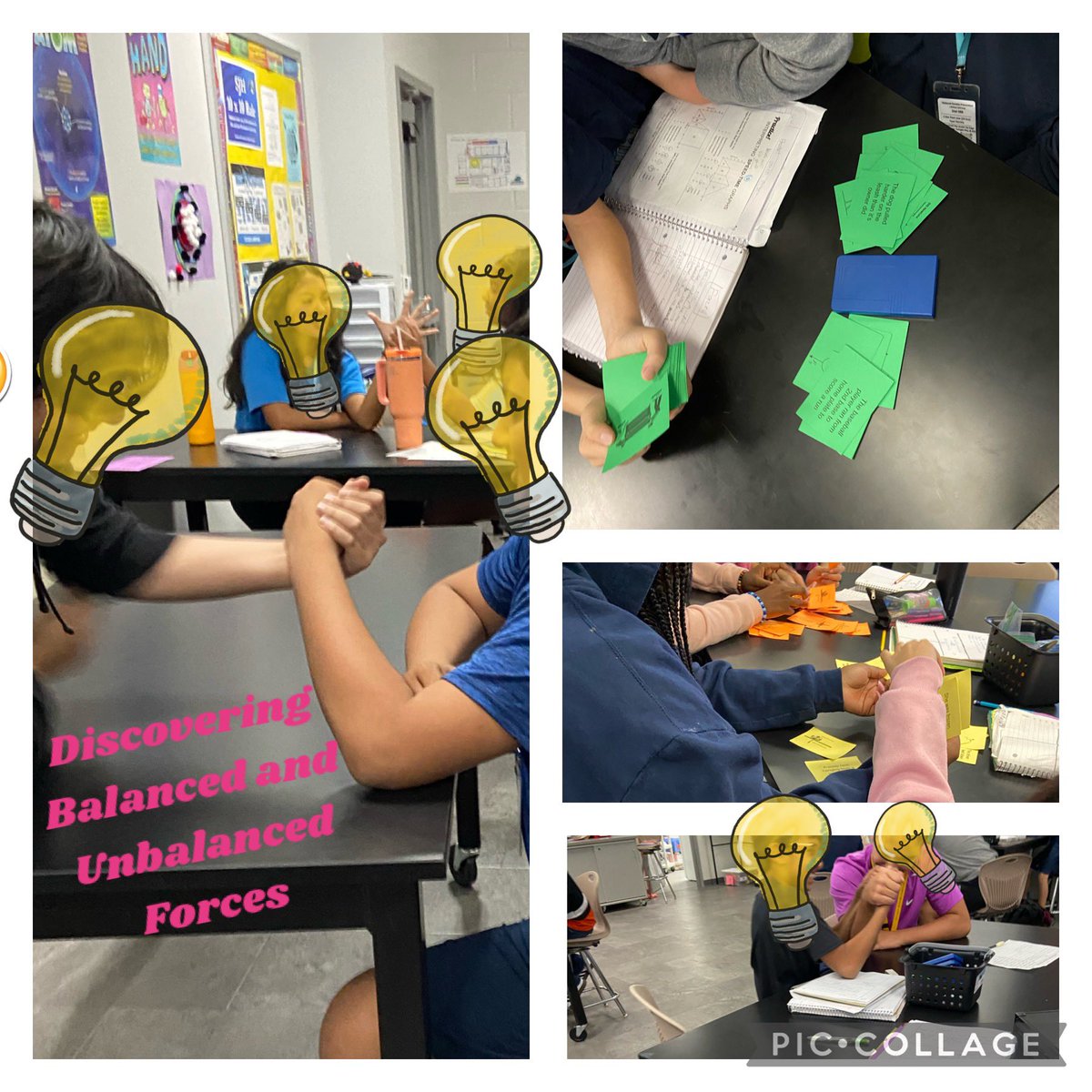 HallScience17's tweet photo. Arm wrestling for science’ sake? Yes, please! Watching figurative lightbulbs go on all day is such a blessing for a teacher 🙌 @SJHCats #KISDsecondaryscience https://t.co/MYriPTRz2t