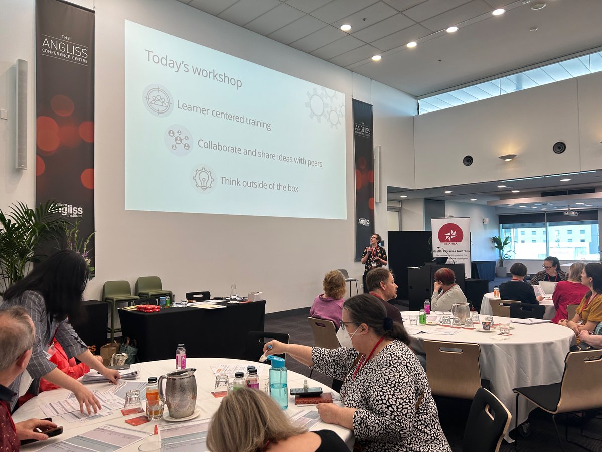 aliceands's tweet photo. The fabulous Keren Moskal from @monashhealth running a workshop on proactive library education. #hli #aliahla https://t.co/RrkNEpdjkV