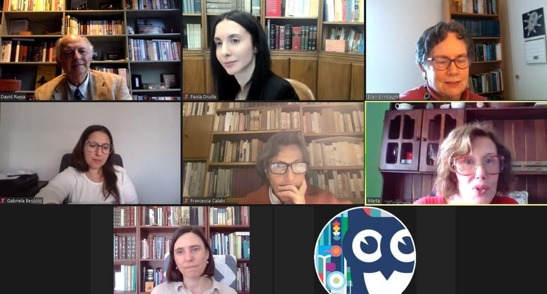 Con gran felicidad les contamos que hoy tuvimos el gratificante privilegio de compartir un espacio de diálogo fructífero y confortable con grandes exponentes de los estudios filónicos a nivel mundial: David Runia, Ellen Birnbaum y Francesca Calabi.