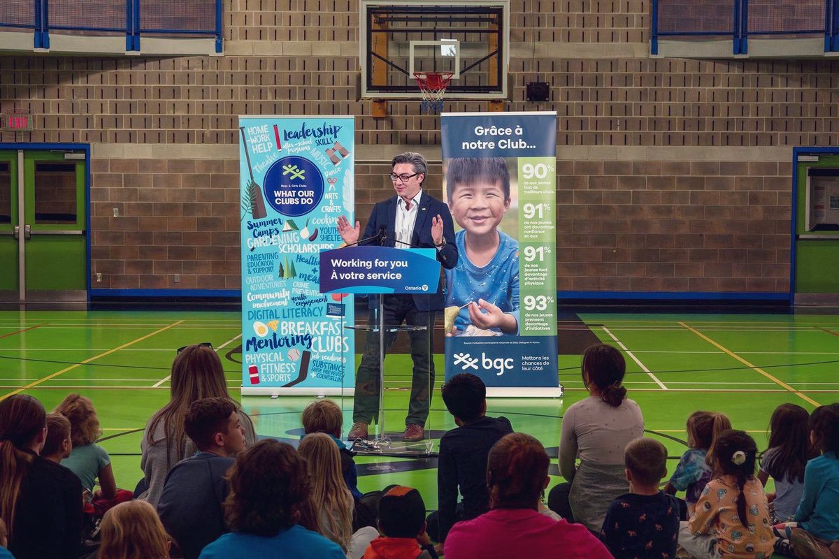 NeilLumsdenMPP's tweet photo. 🚨Today at @BGCBRANT, we announced that our government is investing an additional $1.1M in Ontario’s After School Program for the 2023-24 school year - bringing total funding to $14.6M.

This increase will support 110 orgs, ensuring kids have opportunities to be active &amp; healthy. https://t.co/yD8uX2yI1h