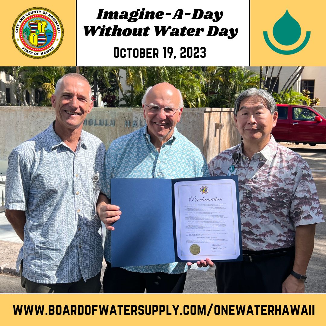 @MayorRickHNL hosted a proclamation ceremony in front of Honolulu Hale proclaiming October 19, 2023, as “Imagine A Day Without Water Day.” youtube.com/watch?v=9IPkxZ… Come celebrate this observance Saturday at the Wahiawā Freshwater State Recreation Area! boardofwatersupply.com/onewaterhawaii