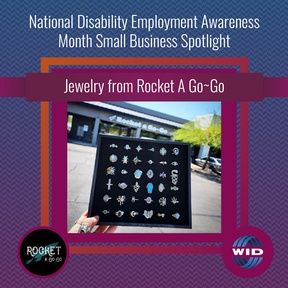 National Disability Employment Awareness Month Small Business Spotlight: Rocket A Go-Go is an alternative boutique with brand new and pre-loved items specializing in clothing, accessories, sterling silver jewelry and art with a funky flare. buff.ly/3QnT1Bh #NDEAM