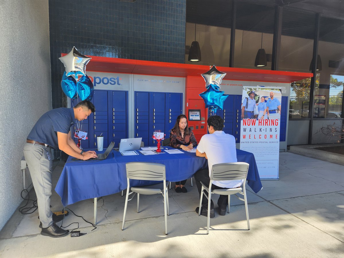 USPSBayArea's tweet photo. There is still time to stop by any of the nearly 50 participating locations hosting a job fair today! #SantaRosa Main Post Office, #SanJose #SanCarlos #Petaluma 

Head here to find a location near you!
https://t.co/C1WVp3NkRh

#Careers #JobFair https://t.co/YU1kTWQjOq