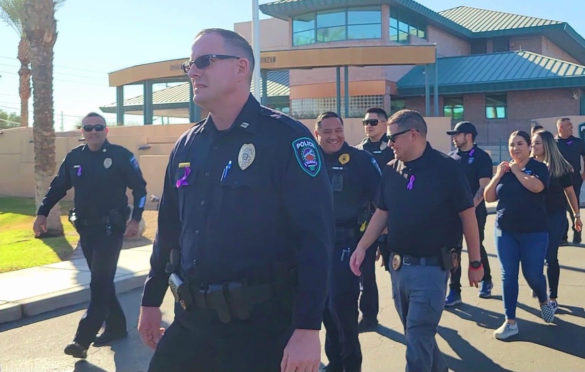 What a fantastic turnout today!  Thank you to the Child and Family Crimes Unit at the Yuma Police Department for allowing us to partner with you on the Inaugural Domestic Violence Walk to raise awareness and unify our community #EndDVinAZ #WearPurpleDay #EmpowerSurvivors