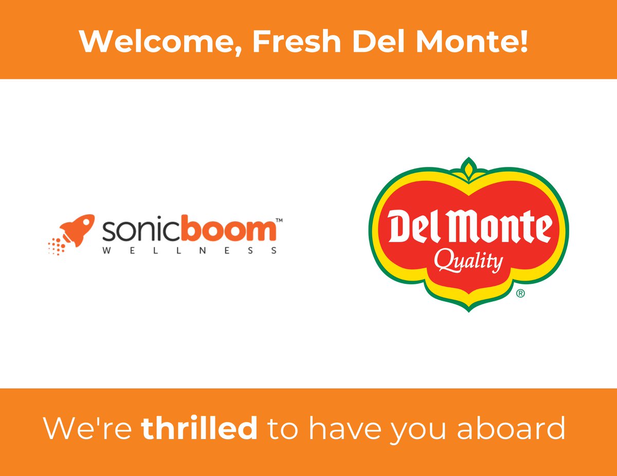 sonicboomwell's tweet photo. 📢 Exciting announcement 📢

We recently launched a #wellbeing program with agriculture and produce company, @DelMonteFresh! They share in our vision to inspire and elevate healthy wellbeing at work and at home. We're over the moon excited to work with them! https://t.co/YEOcvQcPSB