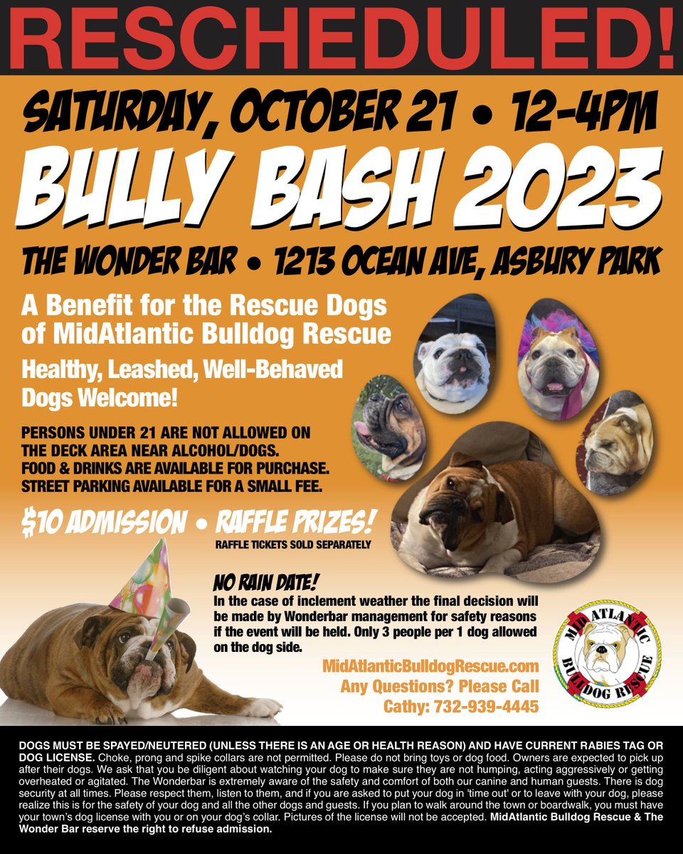 This Saturday be there #BullyBash @APBoardwalk #AsburyPark #bulldogs #rescue