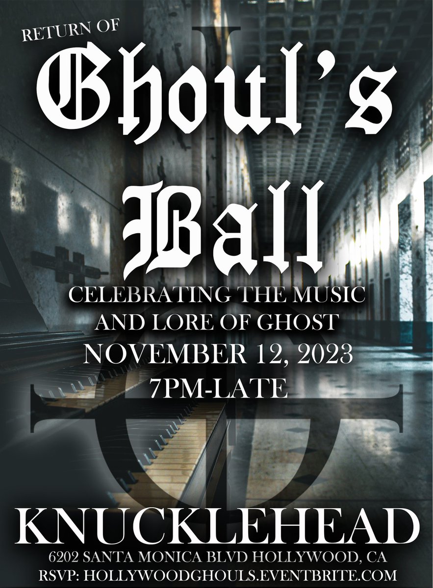 Calling All @thebandGHOST fans! Hollywood Ghoul's Ball is around the corner! Excited to vend 👻 box sets, limited edition 👻 Vinyls, reissues, and more with a Very Special Guest Vendor! Rsvp/Event info here: eventbrite.com/e/hollywood-gh… #froqueyourself #ghost #ghosttwt