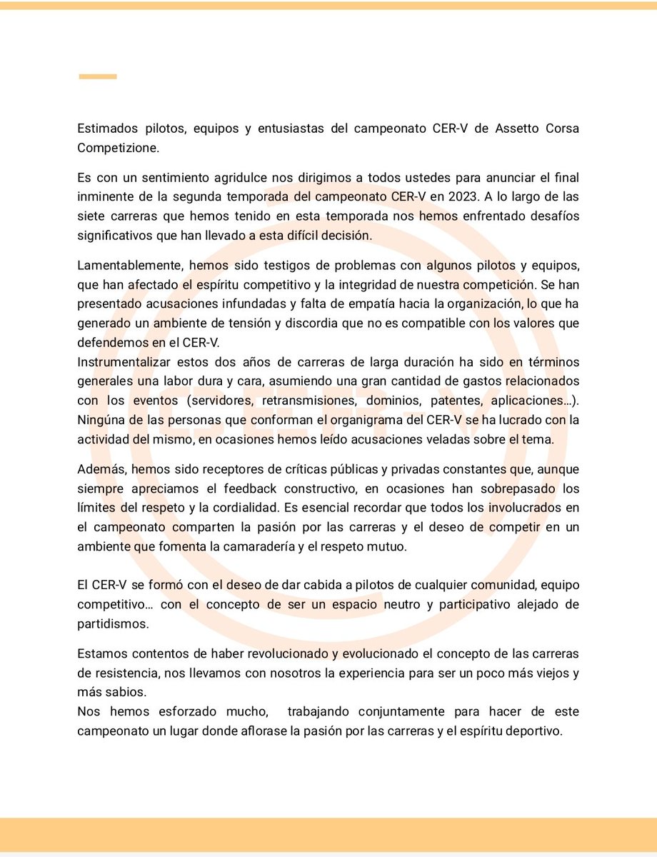 cerv2022's tweet photo. 🟠🟠 COMUNICADO OFICIAL 🟠🟠 https://t.co/37y6lZM4Uy