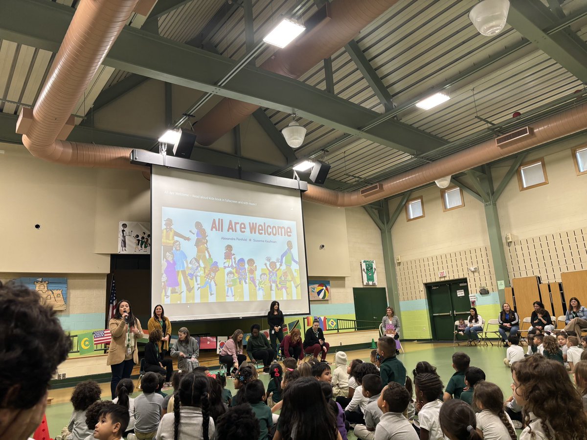 LaurenToffel's tweet photo. Today we celebrated being kind and loving one another no matter how different we may be! We read “All Are Welcome” for our first book club reading and enjoyed the families that joined us to celebrate! @LBpublicschools #jmfeclc #TogetherWeCan #violenceawareness @mfornicola1 https://t.co/vZfhJ5j3Ox