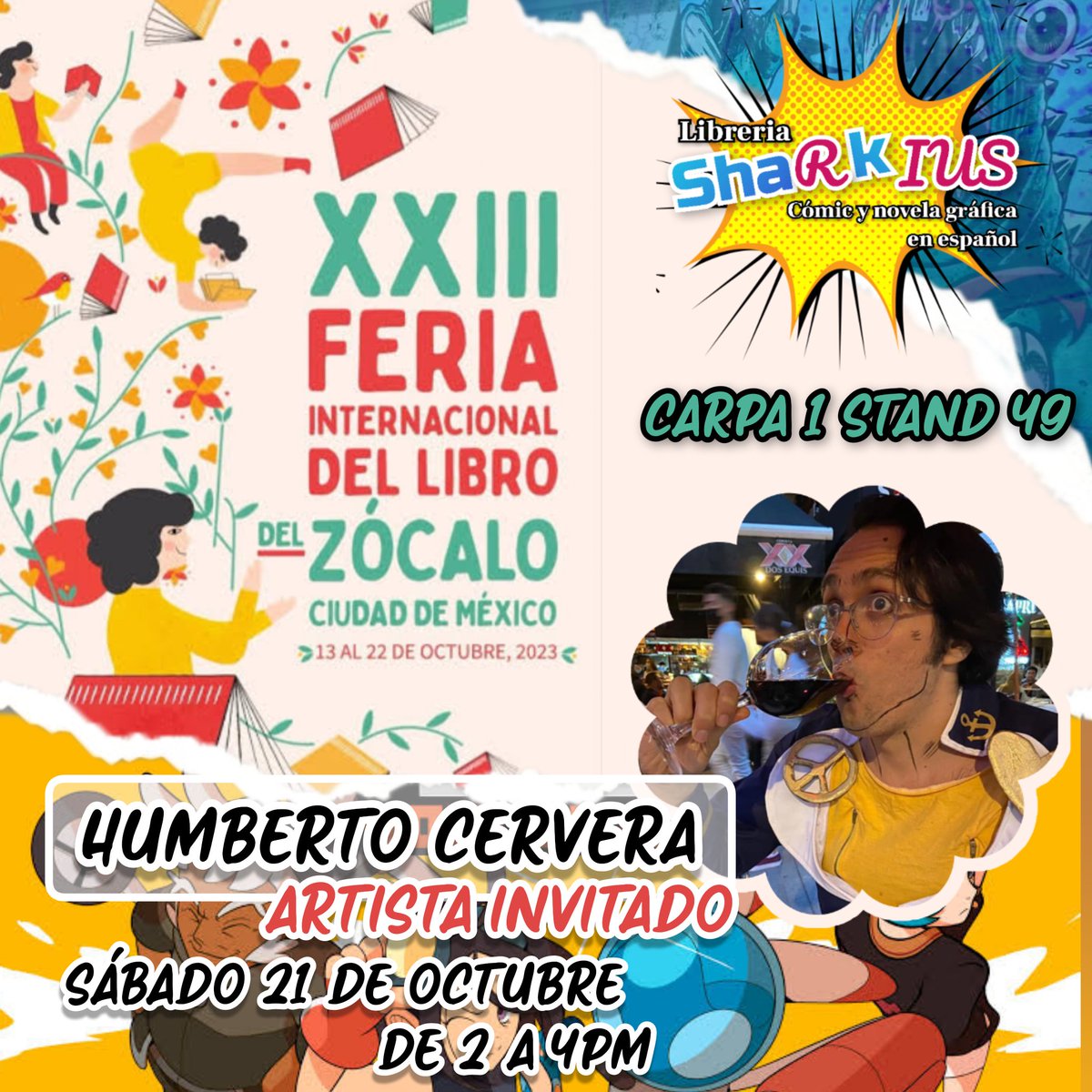 Prepara tus <a href="/FRobolution/">Fi-Tech: Robolution</a> y <a href="/SanMisterioMx/">San Misterio</a> para la firma que el sábado tendremos como invitado en nuestro stand de #FILZocalo a Humberto Cervera <a href="/Game_Brains/">Humberto Cervera</a>

Podrás encontrarlo de 2 a 4pm, stand 49 de la carpa 1 

#comic #comicmexicano