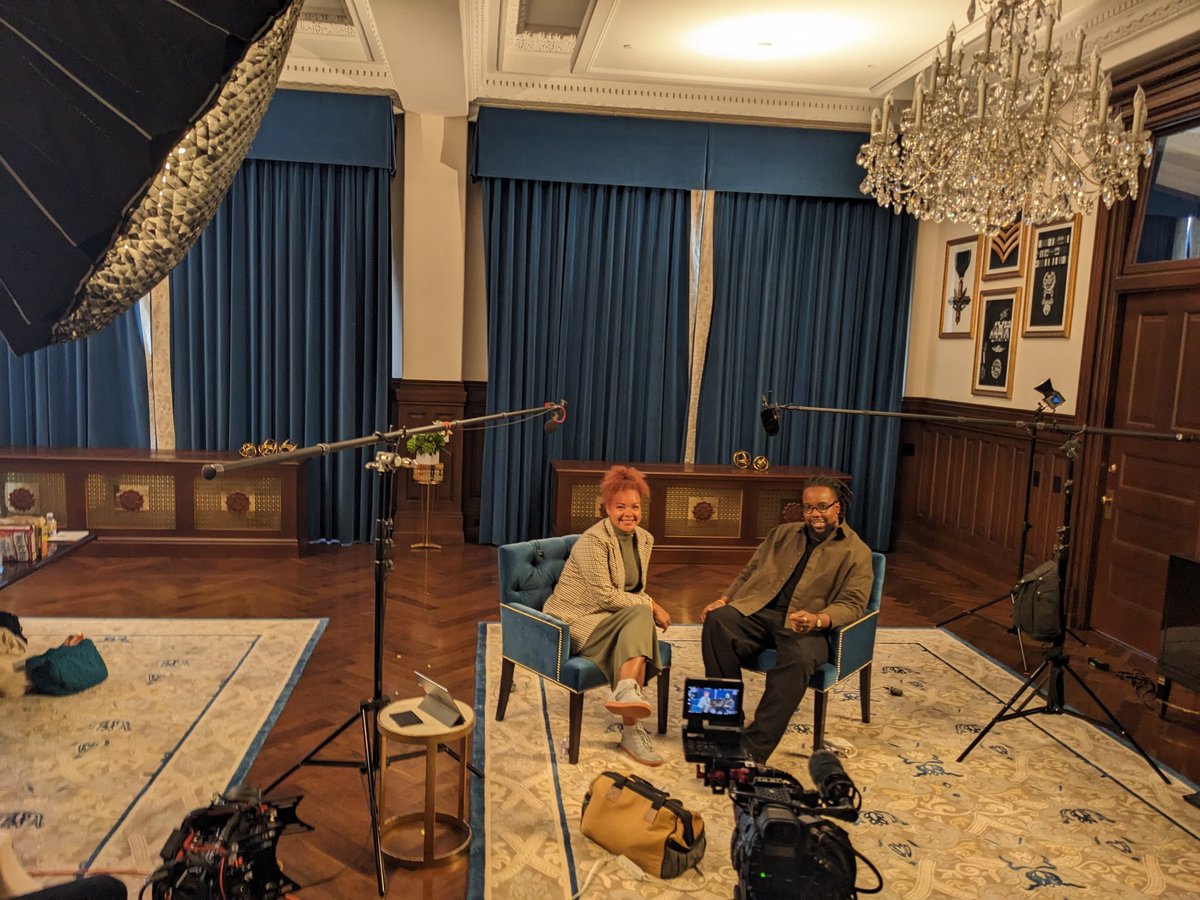 Well that was a first! Excited to film a piece about the Arts at Aspen with Obi Okolo...in the amazing Presidential Suite at the Waldorf Astoria. Will literally never step foot in that room again in my life, but hey, I did that!
