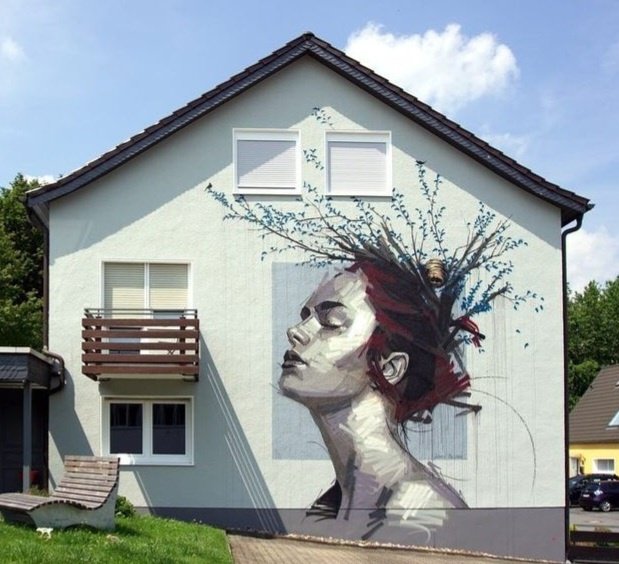 Art by German Martin Bender in Hagen, Germany (2021) #martinbender #lamolinastreetart | photo via artist mysl .nl/GZHq