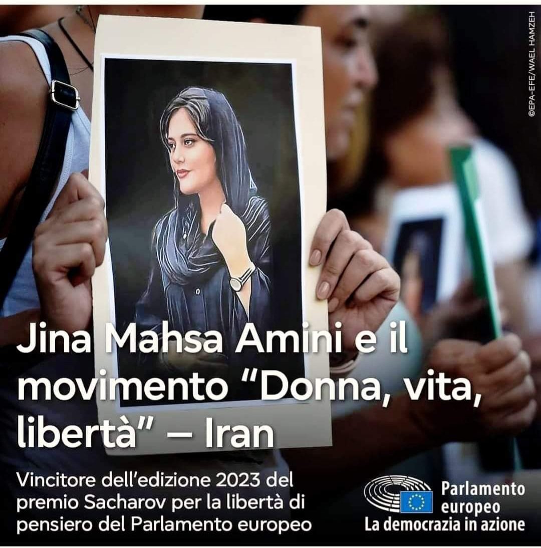 antonDeChiara's tweet photo. 🇪🇺🏅Il Parlamento europeo ha assegnato il #PremioSacharov per la libertà di pensiero 2023 a Jina Mahsa #Amini e le donne iraniane per la lotta contro la violenza del governo dei talebani e le assurde leggi discriminatorie nei confronti delle donne. https://t.co/M0Iqm1spst
