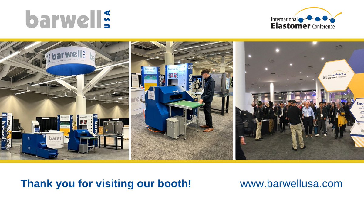 BarwellGlobal's tweet image. It has been a really busy @RubberDivision show this year! Thank you to everyone who visited our booth. barwellusa.com

#rubberprocessing #rubberdeflashing #rubberindustry #IECExpo #cryogenicdeflashing #rubberpreforming #barwellspares #barwellservice