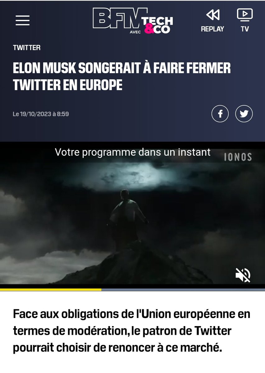 Toute l'hypocrisie de M. Breton qui accuse X de désinformation quand ce sont les médias mainstream qui ont relayé ces derniers jours des informations fausses aux conséquences potentiellement gravissimes pour le monde.

Cette Instrumentalisation des crises successives par cet