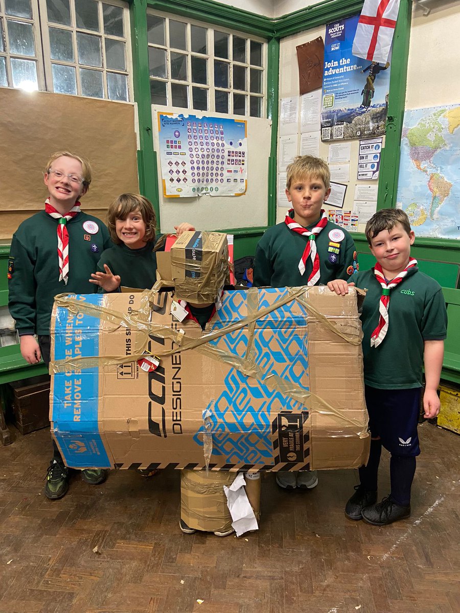 boldventurepar1's tweet photo. The cubs really enjoyed making one of their six into a robot. They then had to control the robot giving them instructions and directions. #skillsforlife #cubscouts #robotwars. https://t.co/MgM7FgTCrb