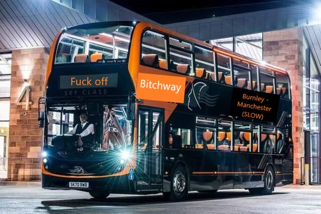 Failsdev's tweet image. Here's one of our Bitchway buses ^RH