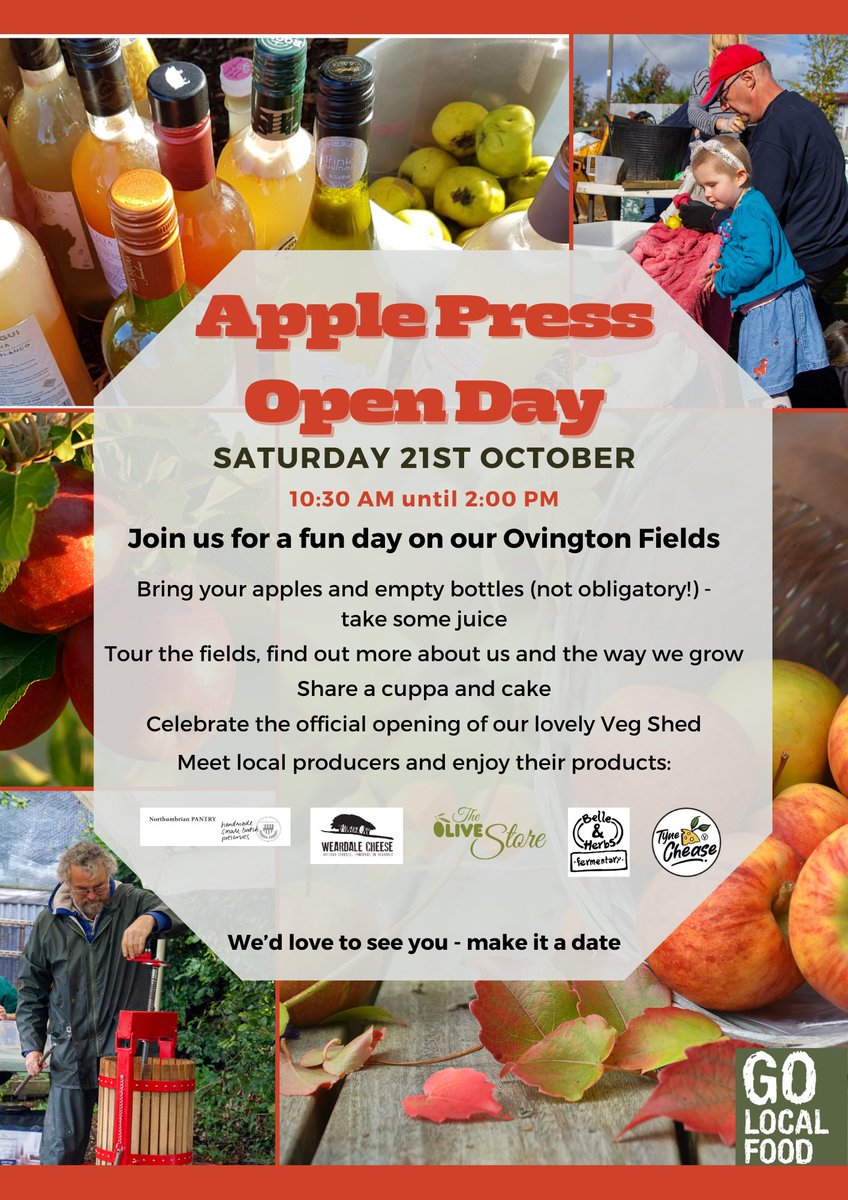 Put on your wellies and come and join us for our Apple Press Open Day! #localfood