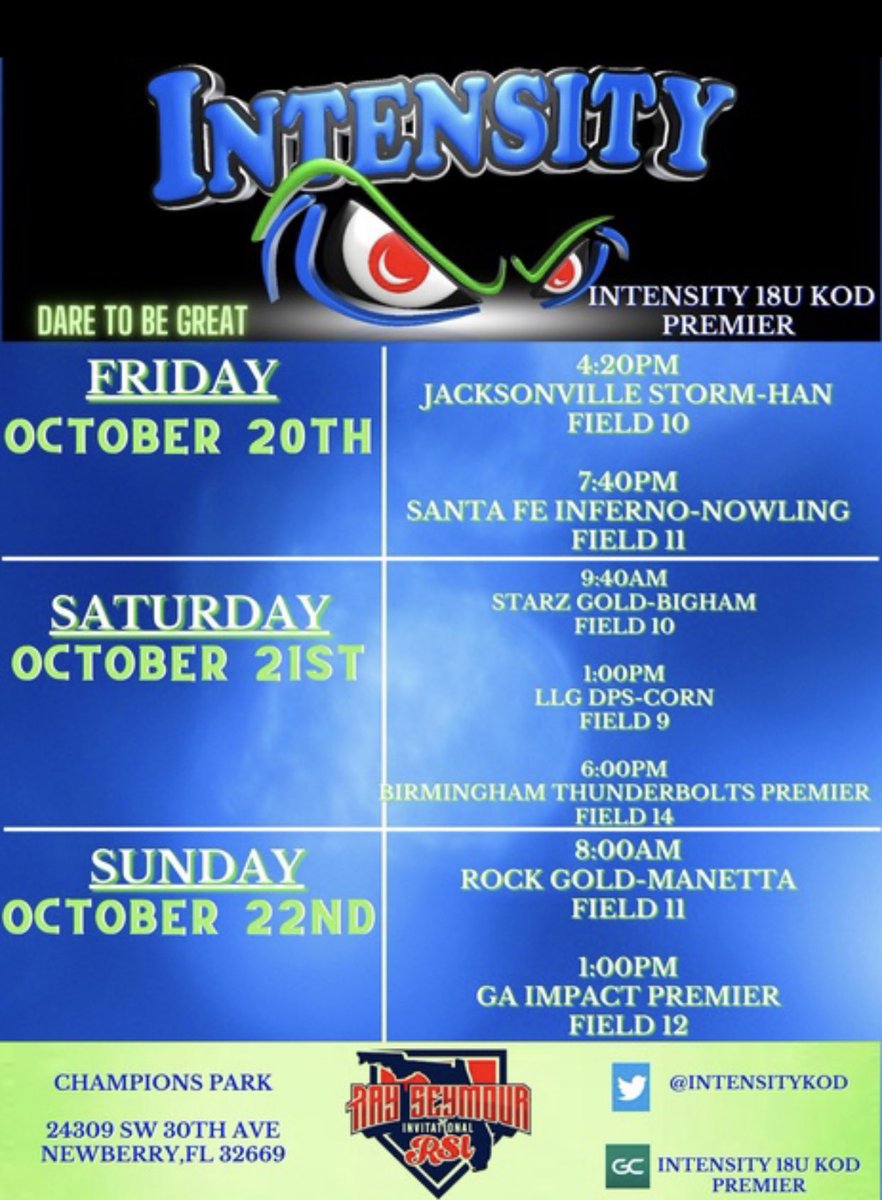 Super excited to play amazing competition at Ray Seymour with Intensity 18u KOD Premier this weekend‼️<a href="/intensitykod/">Kevin ODonnell</a> <a href="/JeffConrad10/">Jeff Conrad</a> <a href="/CoachMarioH/">Mario Hernandez</a> <a href="/amber_fiser/">Amber Fiser</a> <a href="/SierraVanzant/">Sierra Vanzant-Cheek</a> @KellaGoins <a href="/ray_seymour/">Ray Seymour Invitational</a>