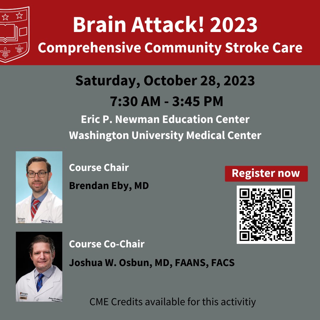 WashU Med Taylor Family Department of Neurosurgery (@washuneurosurg) on Twitter photo Still time to register for Brain Attack! 2023:Comprehensive Community #Stroke Care on 10/28. CME Credits are available. Learn more.:bit.ly/46xam0m
<a href="/WashUNeurology/">WashU Medicine Neurology</a> <a href="/MIRimaging/">WashUMedMIR</a> <a href="/WUSTL_EM/">WashU EM Residency</a> <a href="/WUSTLmed/">Test Account</a> Still time to register for Brain Attack! 2023:Comprehensive Community #Stroke Care on 10/28. CME Credits are available. Learn more.:bit.ly/46xam0m
<a href="/WashUNeurology/">WashU Medicine Neurology</a> <a href="/MIRimaging/">WashUMedMIR</a> <a href="/WUSTL_EM/">WashU EM Residency</a> <a href="/WUSTLmed/">Test Account</a>