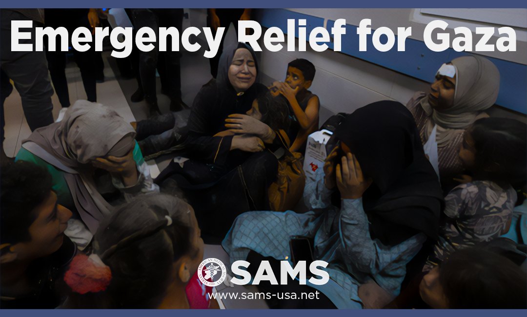 #Gaza is in crisis. Hospitals near collapse with dwindling supplies &amp; thousands at risk. 2.3M civilians face severe shortages &amp; rising disease threats. #SAMS partners with #PAMA, PCRF &amp; others to help. Join &amp; donate: fundraise.givesmart.com/vf/Aid4Gaza. Your donation saves lives.