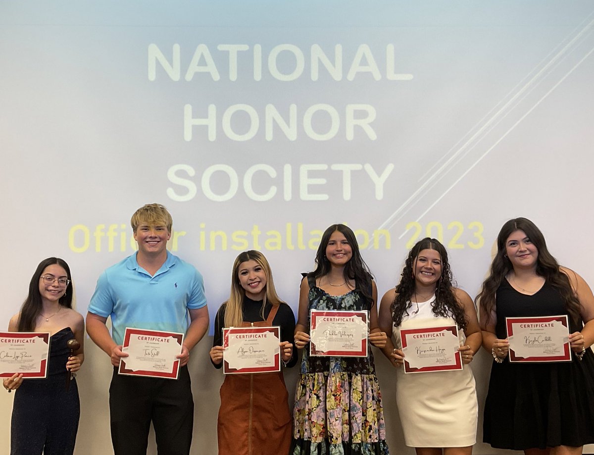 NHSBronchos's tweet photo. Congratulations to the new 2023-2024 Odessa high NHS officers!! 🤍❤️🎉
(From left to right)
President - Celina
Vice President - Tate
Secretary - Alyssa
Treasurer - Dahlia
Parliamentarian - Kazandra
Social secretary - Kaylie
Historian - Jaqueline (not pictured) https://t.co/7HViOxKbtQ