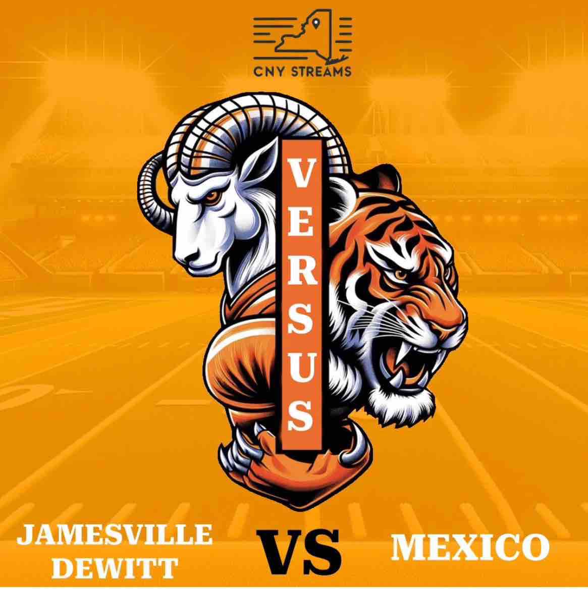 CNY Stream is back! ⁦<a href="/JDAthletics/">JD Athletics</a>⁩ takes on ⁦⁦<a href="/MexicoTigers/">Mexico Athletics</a>⁩ in a Thursday night gridiron showdown. ⁦⁦

🎙️: ⁦<a href="/RyanRandone/">Ryan Randone</a>⁩ &amp; ⁦<a href="/SokolskyJish/">Jish Sokolsky</a>⁩
⏰: 6:30 EST
🎧: Gamemic App
 Code: G3KBWV gamemic.com/ev/g3kbwv