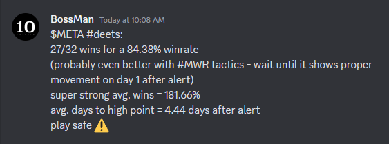 tenDAYswings's tweet image. Inside our PRIVATE discord 🟪 we give u the #deets
Nearing 1000 total alerts, we have the stats

Also, see a weekly #DASHBOARD of:
puts v. calls // monthlies v. weeklies 
Sector Performance // Day 1 after alert avg.s

We alert, you trade, you win
$TSLA $AAPL $MSFT $NVDA $AMD $C