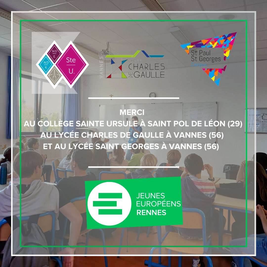 🟢RETOUR EN IMAGES🟢

Nous sommes intervenus dans des établissements scolaires dans le cadre des #erasmusdays pour sensibiliser les élèves sur la mobilités européennes et sur les principaux symboles de l’UE.

Merci 💚
@mouvementeuropeen 
<a href="/jeuneseuropeens/">Les Jeunes Européens - France</a> 
#erasmus