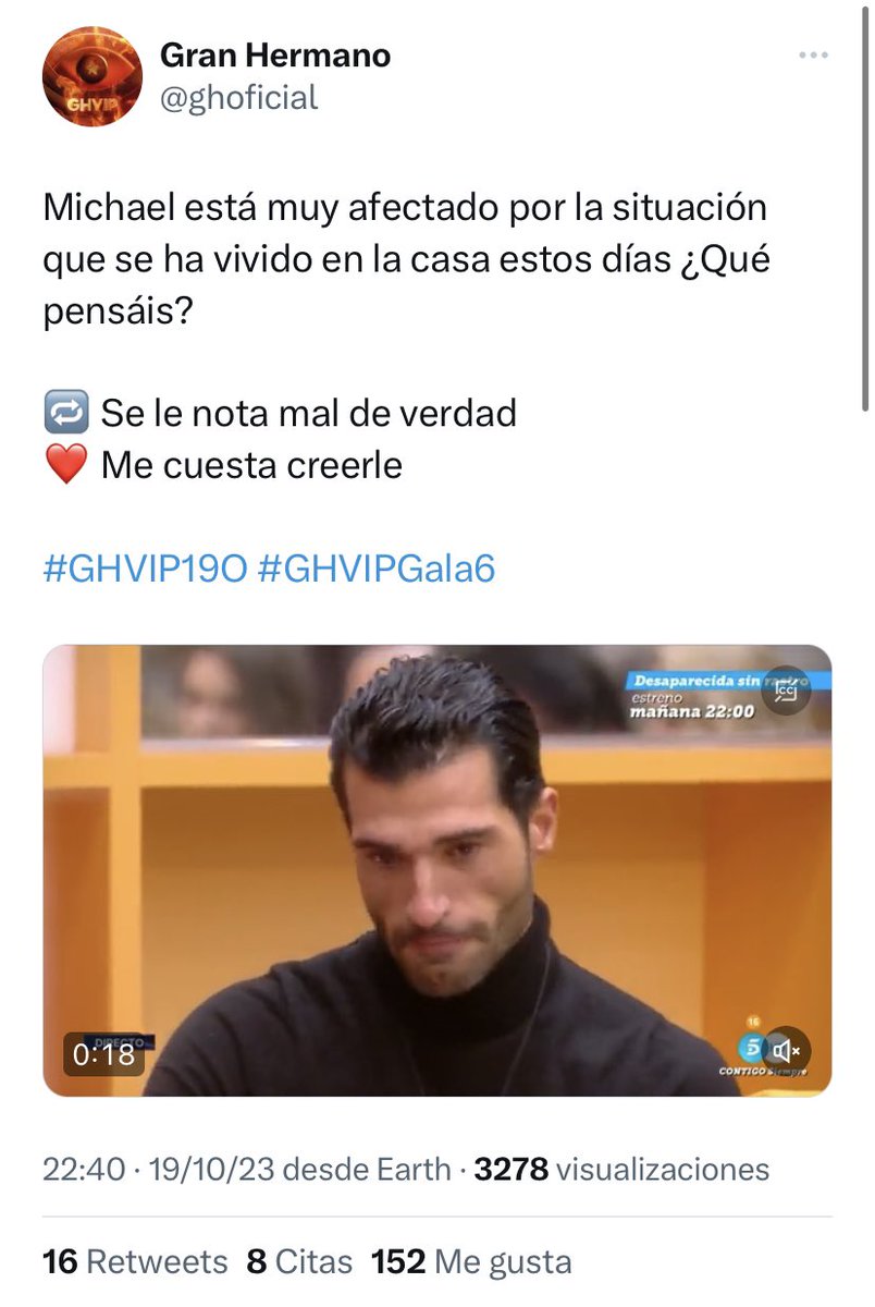 AnuskaLaBuena's tweet image. La gente ya no se cree tanto a Michael #GHVIPGala6 #GHVIP190