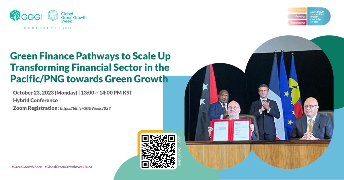 GGGI_PNG's tweet photo. Join our first PNG Session during the #GlobalGreenGrowthWeek2023.

▪️Date: Mon, 23 Oct 2023
▪️Time:  2 – 3 pm PGT / 1 – 2 pm KST

👉Register now: https://t.co/nRDDOy4ioa

#GGGIFlagshipEvent #GGGWeek2023 #GlobalGreenGrowthIndex #GGGIPNG #GGGIPacific #GGGI https://t.co/DRypA5Vr6q