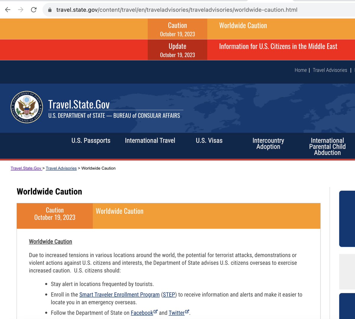 Revkin's tweet photo. Via @Laurie_Garrett, catching up with @StateDept's #worldwidecaution https://t.co/LyrQNEhmkr Have a good day... https://t.co/KMUmMc5Wrc