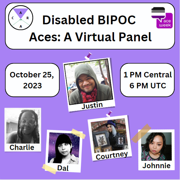 The_Ace_Couple's tweet image. Next week, we have a fabulous panel lined up for #DisabledAceDay during Ace Week featuring guests like @johnniejae @DalCecilRuno @rampancy and more! Please spread the word and don't forget to RSVP! eventbrite.com/e/disabled-bip…