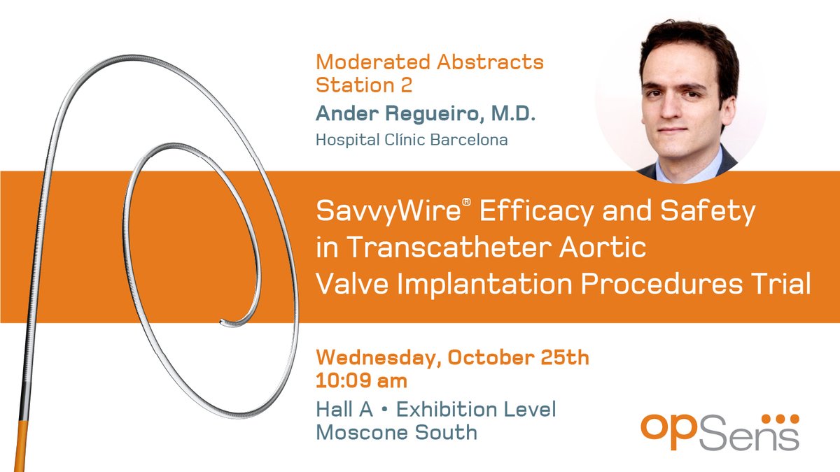 HAEQuebec's tweet image. Résultats de l'étude clinique SAFE-TAVI présentés aujourd'hui au #TCT2023 par le Dr. @‌AnderRegueiro à 10:09 am PT, Hall A. #SavvyWire

Rendez-nous visite au stand #1931 pour en apprendre davantage sur les solutions guidées par capteurs d'Opsens! #OptoWire #SavvyTAVI